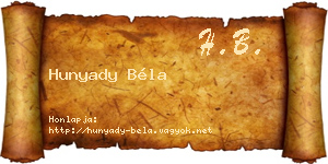 Hunyady Béla névjegykártya